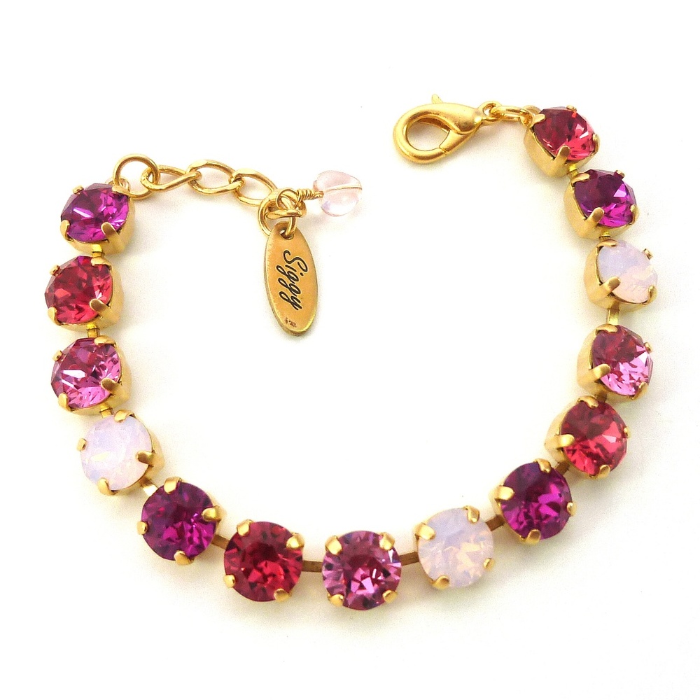 Swarovski Crystal Tennis Bracelet, Pink Sugar Baby - Picture 3 of 6